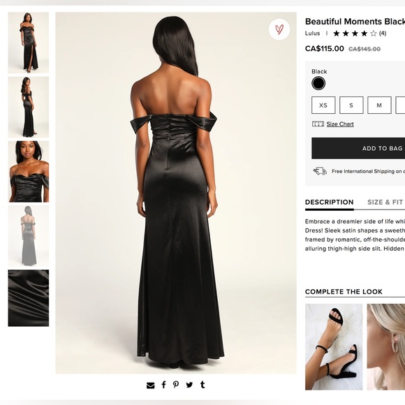 Brand New, tags on, Black Bridesmaids Dress - Picture 2 of 4